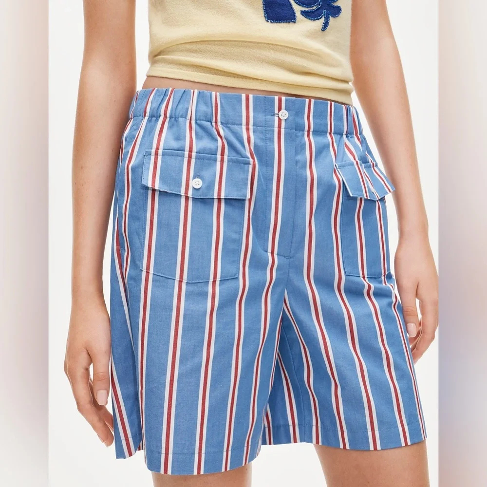NWT J.Crew Long Boxer Short in Oxford Stripe